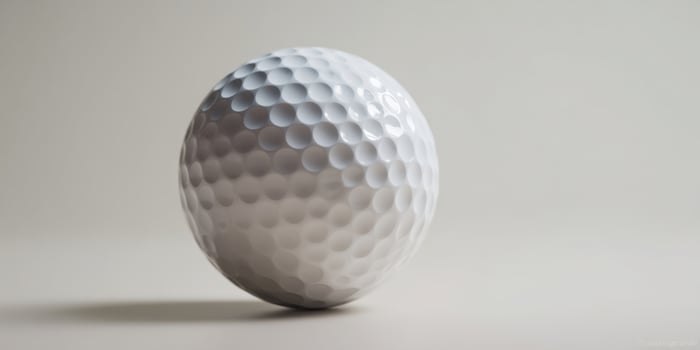 The elegant golf ball showcasing its iconic textured surface. photo