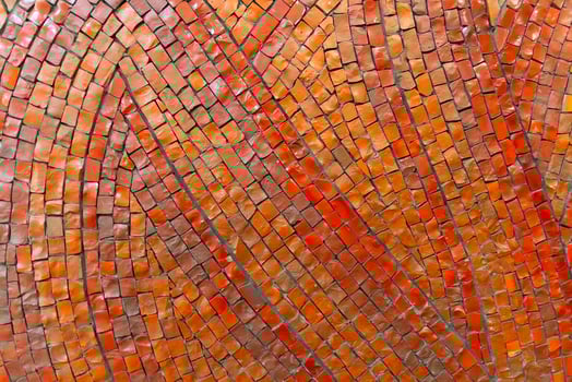 Mosaic of red ceramic photo