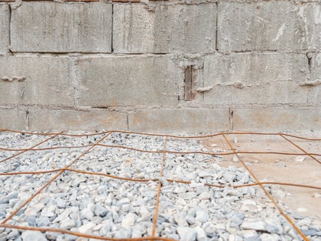 Wire Mat for Concrete Parking Lot Construction. photo
