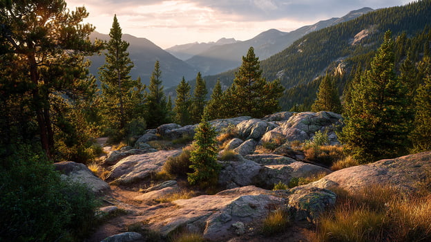 Serene nature view with soft tone photography photo