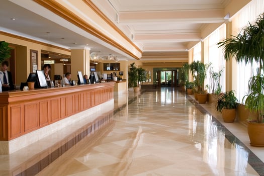 The lobby of a hotel photo