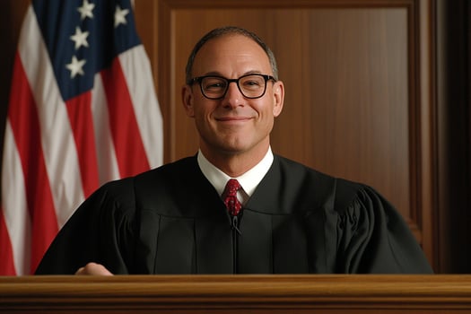 A man in a black robe and glasses photo