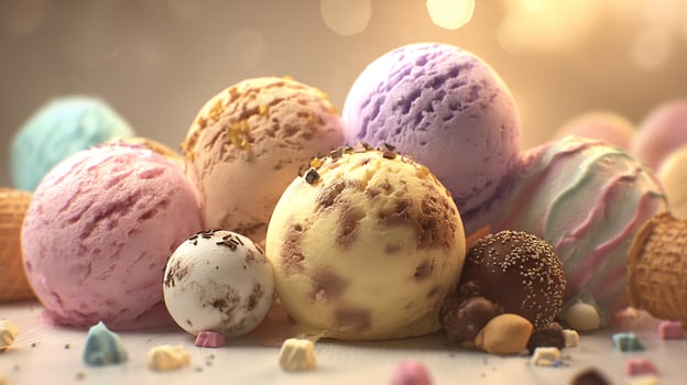 Frozen creamy delight in vivid photo lighting