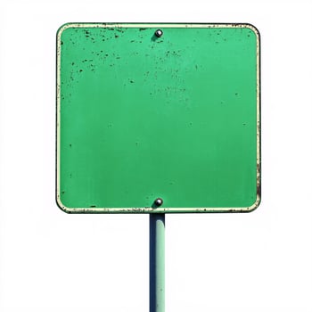 Green street sign with directional arrows on a white background photo