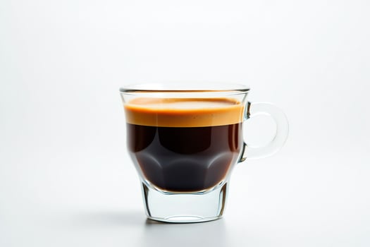 Coffee Background Espresso Coffee in a Glass Cup Aromatic Brew Caffeine Drink Dark Roast photo