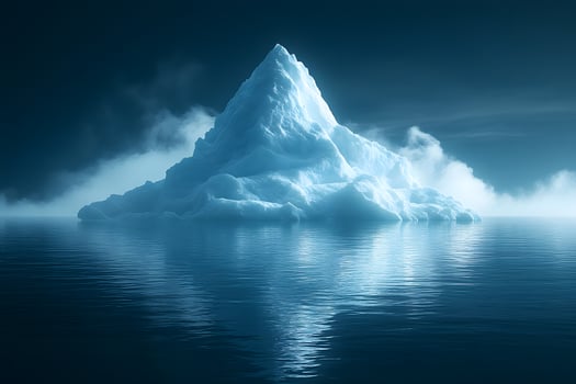 Majestic Iceberg in Serene Ocean under Moonlit Sky for Nature Inspiration photo