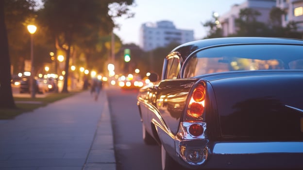 Classic Car Evening City Street photo