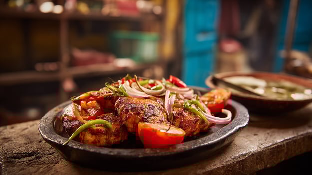 Juicy kabab cooked perfectly with crispy edges and tender inside photo