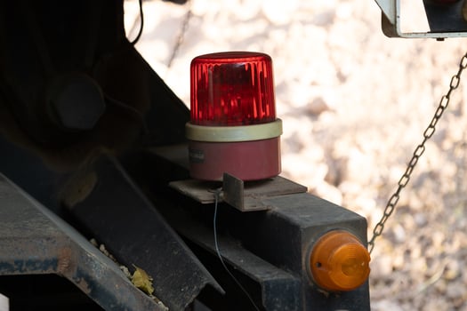 Emergency alert signal industrial site equipment outdoor close-up safety awareness photo