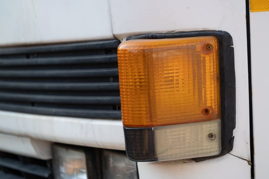 Vehicle light assembly urban setting close-up industrial environment static view safety concept photo