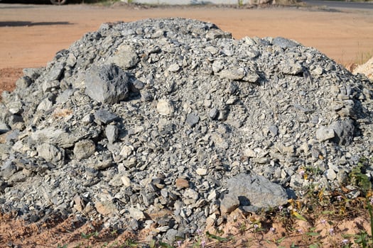Construction activity rock pile construction site image outdoor ground level material resourcing photo
