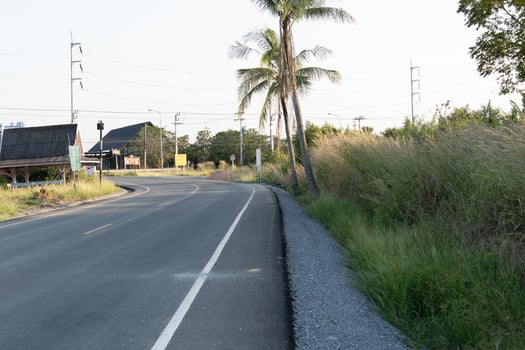 Curvy road scene rural area landscape photography natural environment side view serene journey photo