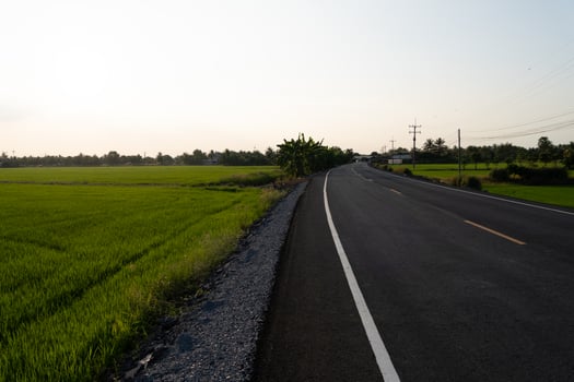 Scenic roadside view rural landscape photography open fields wide angle tranquility photo
