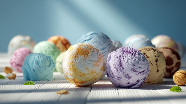 Soft frozen treat photo with sweet colorful sprinkles