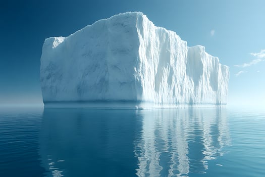 Majestic Iceberg Floating on Calm Ocean Waters Under Clear Blue Sky photo