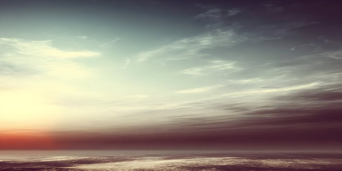 Sunset Sky Landscape Orange Reddish Brown Clouds Sea Ocean Water Surface photo