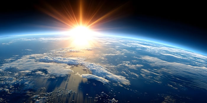 Earth Sunrise Space View Cloudscape Planet Ocean Atmosphere photo