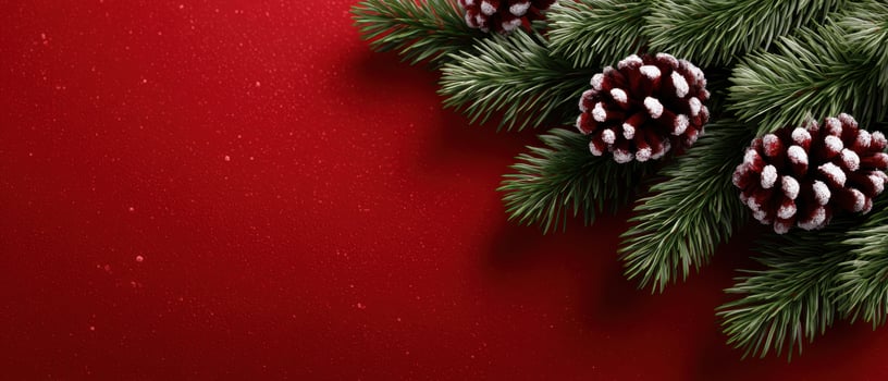 Christmas holiday and Pine cone background. copy space photo