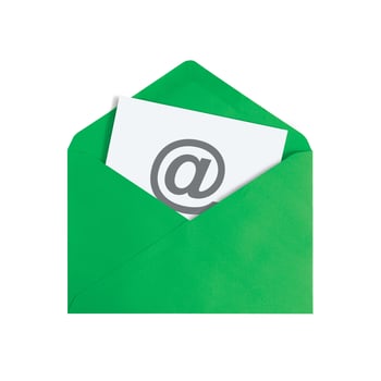 Green Envelope with Email Symbol photo