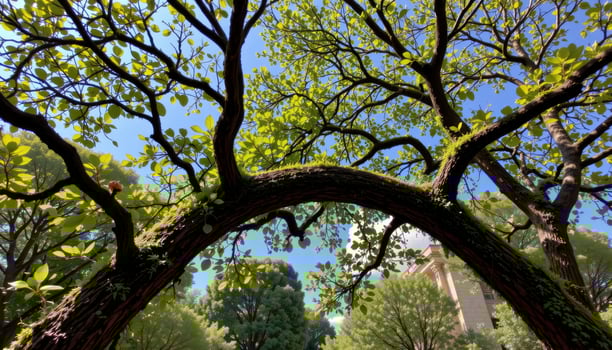 overhanging branches forming a natural arch photo