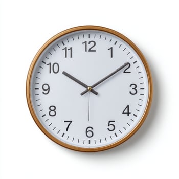 Modern wall clock isolated on white background photo