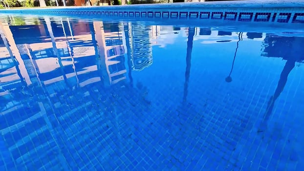 Explore the vibrant and lively underwater pool scenes showcasing striking reflections and the clear blue water photo