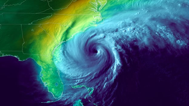High-tech satellite probes and sensors capture real-time data of a powerful hurricane forming in the Atlantic, impacting coastal areas and aiding climate monitoring and weather forecasting. photo