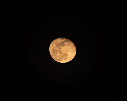 The Moon glowing with rugged texture in the night sky photo
