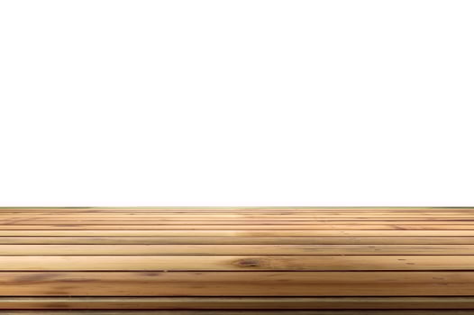 Bamboo wood table top on white background photo