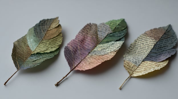 Layered Paper Leaf Designs Featuring Space for Inspiring Awareness Quotes Perfect for Craft Projects and Home Decor photo