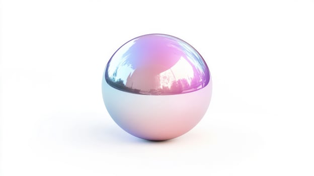 Iridescent Pink Sphere on White Background photo