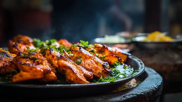 High detail image of grilled fresh kabab photo