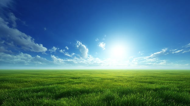 Photorealistic summer meadow with lush greenery photo