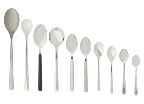 Stainless steel spoonset cut out isolated white background with clipping path photo