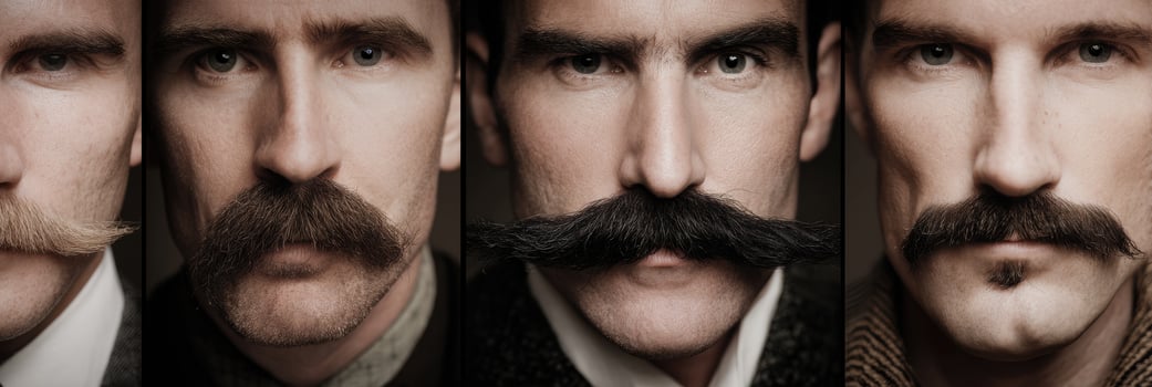 Facial Hair Guide Showcasing Popular Movember Mustache Styles for Men During the Month of November photo