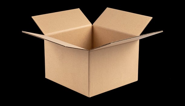 Corrugated Cardboard Blank With Flute Detail On Black photo