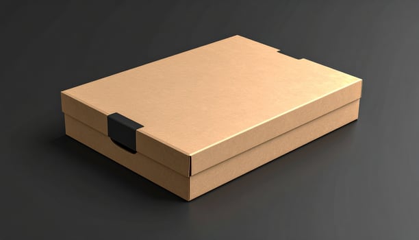 Rigid Paperboard Box With Magnetic Lid On Black photo
