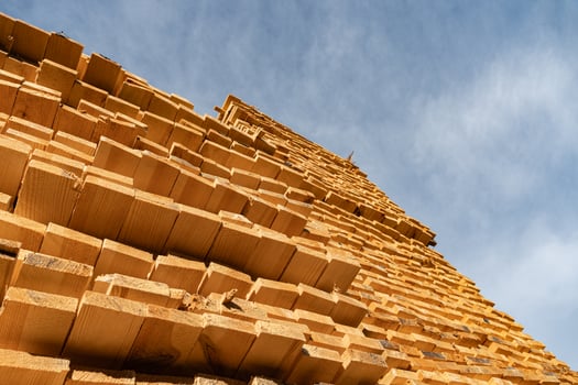 Wooden boards on the sawmill photo
