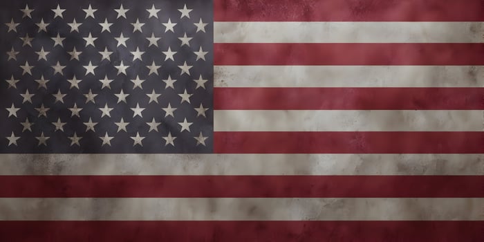 Grunge Style USA Flag American Flag Distressed Texture Background photo