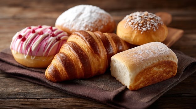 Delicious pastry variety in photography style photo
