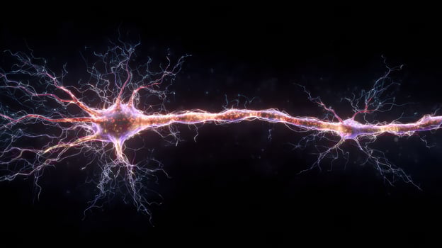 Electric Sparks Illuminate Nerve Synapses Showing Biological Communication and Signaling Mechanisms Within the Nervous System photo