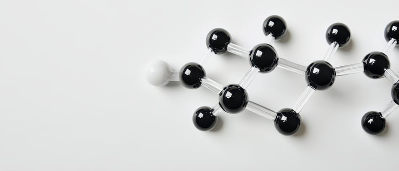 Molecular structure in black and white display photo