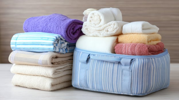 Essential Hospital Bag Checklist for Parents Preparing for a Newborn With Towels and Items for Comfort and Care During Hospital Stay photo