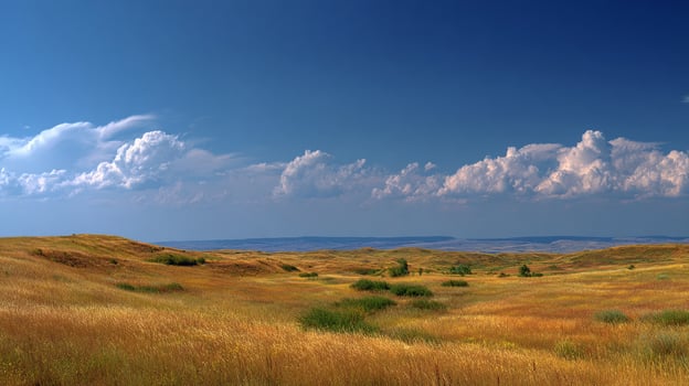 Photorealistic landscape scenery of summer meadow with lush greenery photo