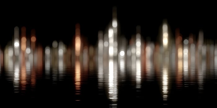 Night Cityscape Lights Reflection Water Bokeh Abstract photo