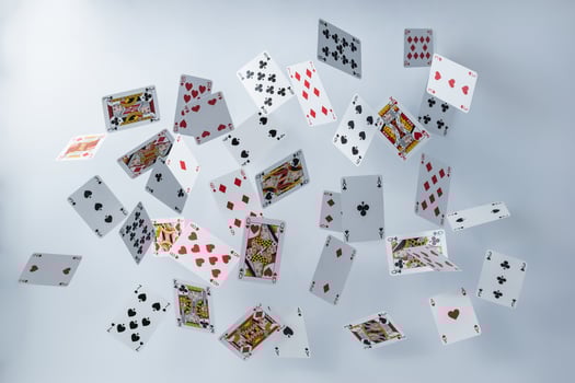 Playing cards on a white background photo