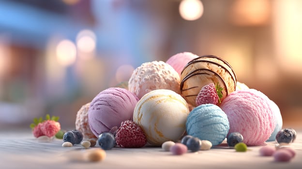 Ice cream texture in soft creamy dessert photography photo