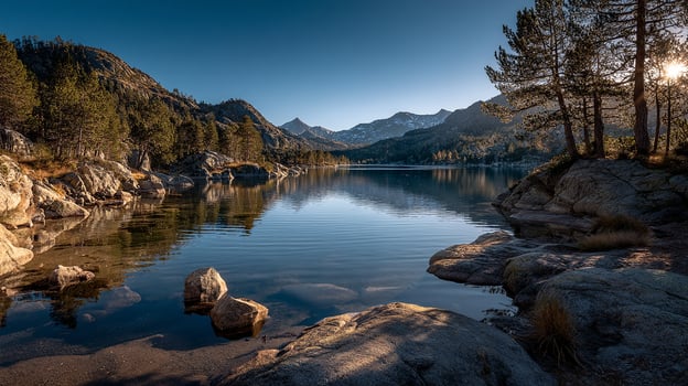 Soft natural light over high-resolution landscape photo filled with natural beauty