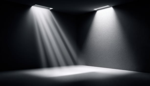 Illuminated matte black surface with soft white light studio setting artistic space minimalist design photo