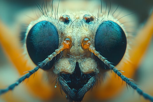 Macro Close-Up of a Dragonfly Head Showing Intricate Eye and Antenna Details photo